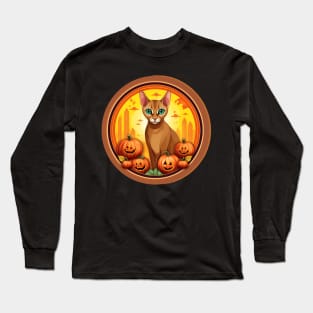 Abyssinian Cat Halloween, Cat Lover Long Sleeve T-Shirt